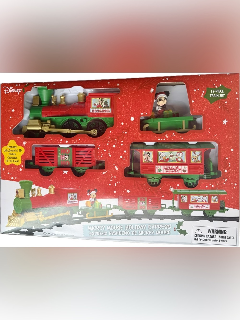Disney Mickey Mouse Holiday Train Set - Red, Green & Gold